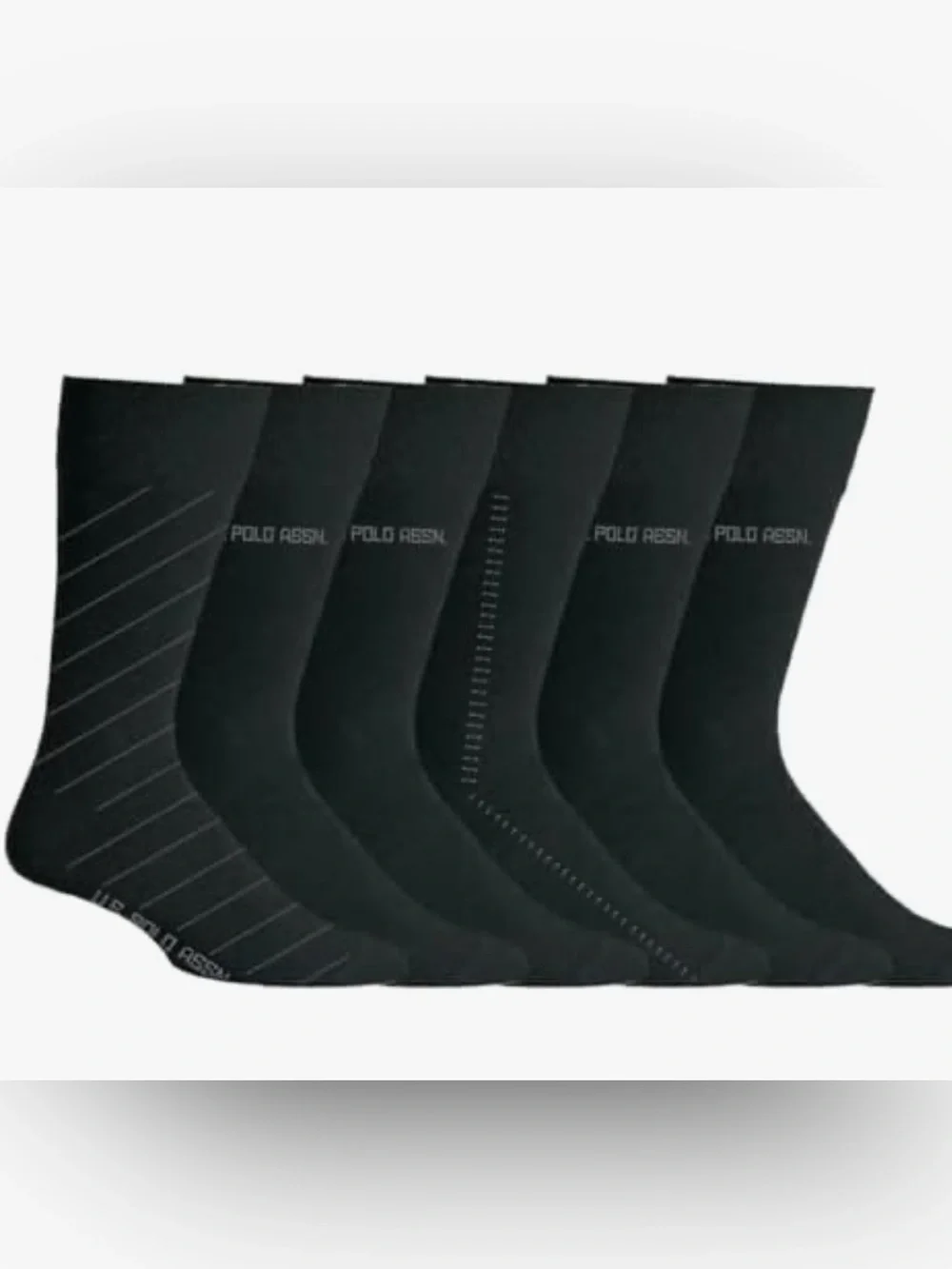 U.S. Polo Assn. 6 Pair Men's Crew Length Moisture Control Dress Socks - Shoe Siz